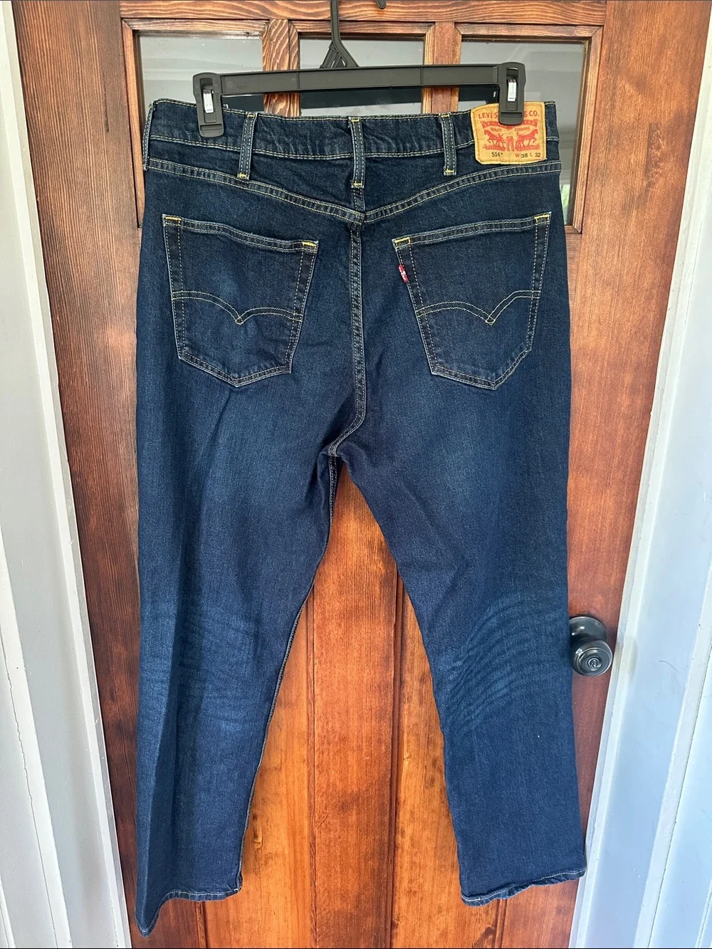Levi’s 514 Straight Fit Men’s Jeans W38 L32 Dark Wash Blue Indigo Denim